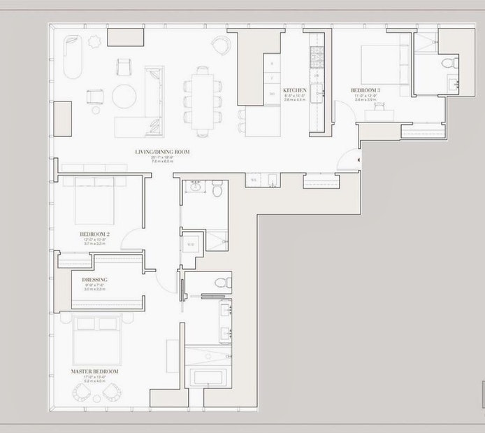 Floorplan for 45 East 22nd Street, 20A