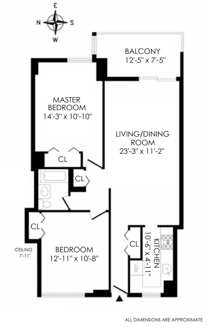 Floorplan for 100 West 94th Street, 11F