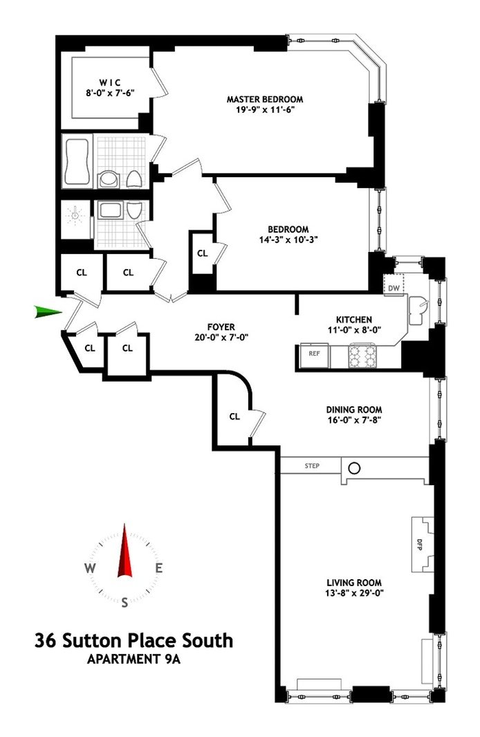 Floorplan for 36 Sutton Place South, 9A