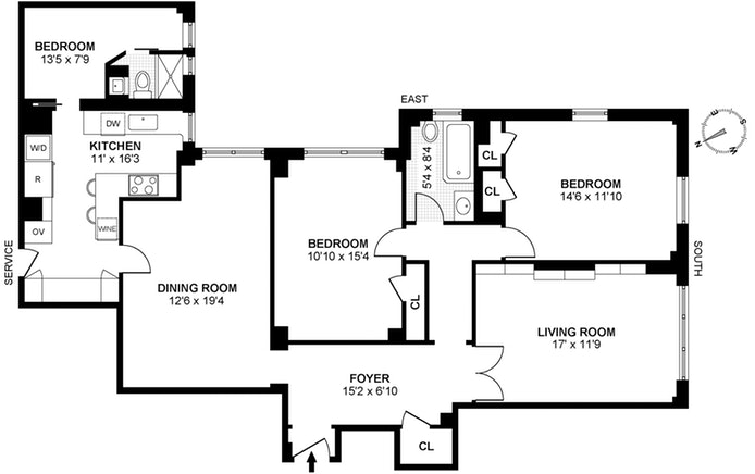 Floorplan for 420 Riverside Drive, 2E