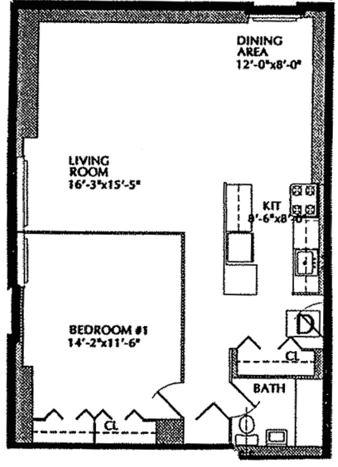 Floorplan for 1619 Third Avenue, 15D