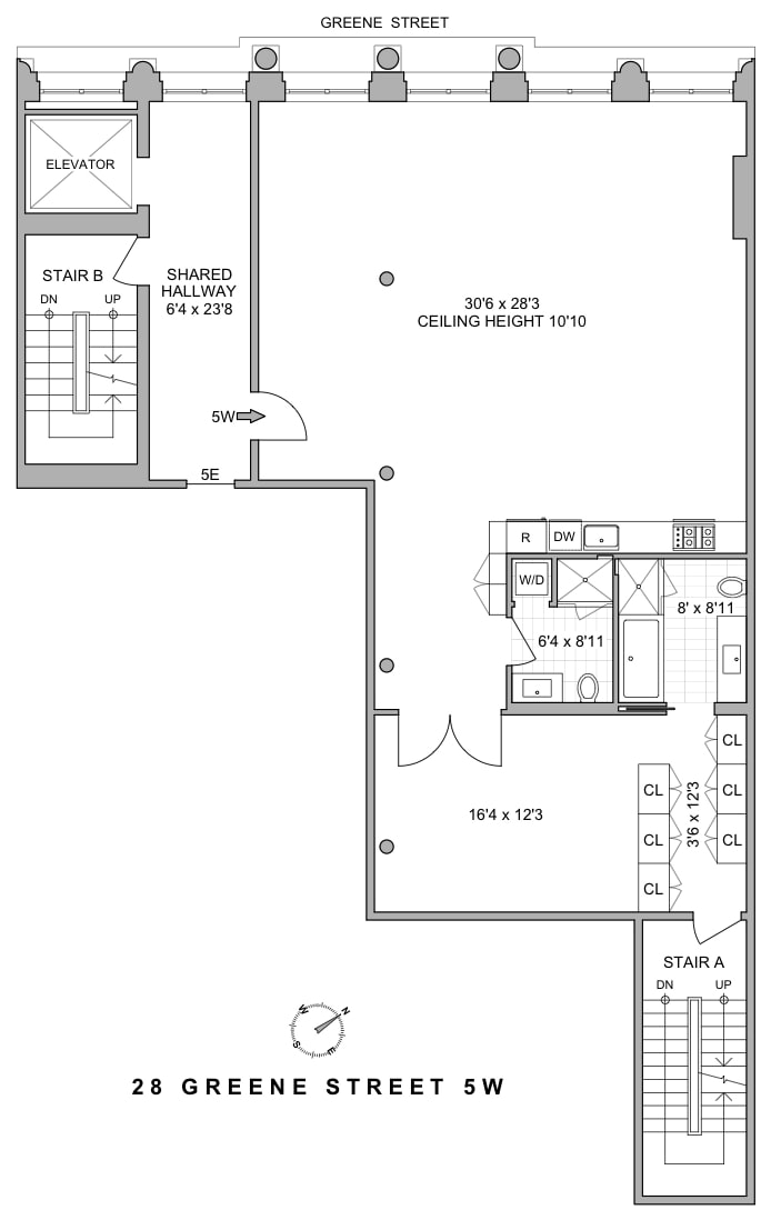 Floorplan for 28 Greene Street, 5W