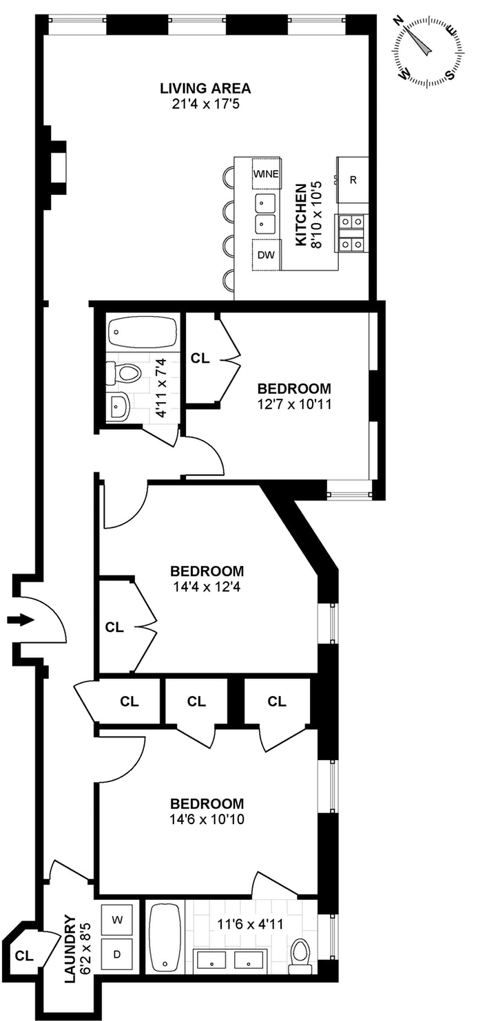 Floorplan for 60 West 76th Street, 1A