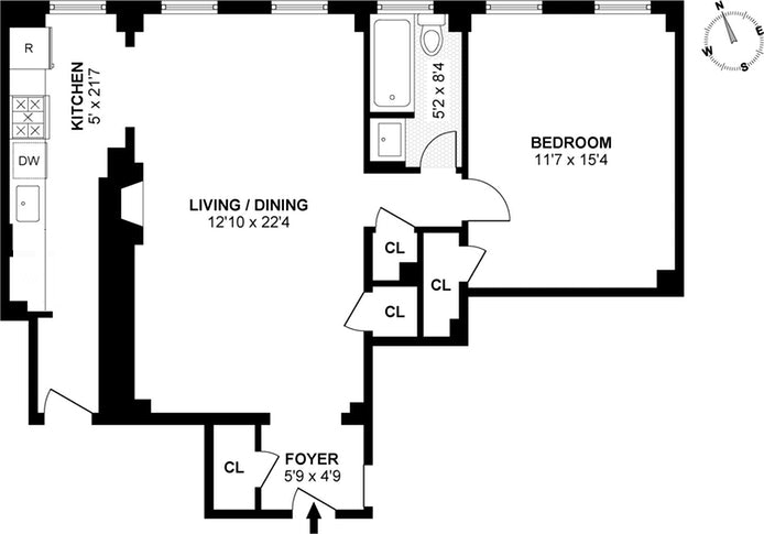 Floorplan for 440 West 34th Street, 6B
