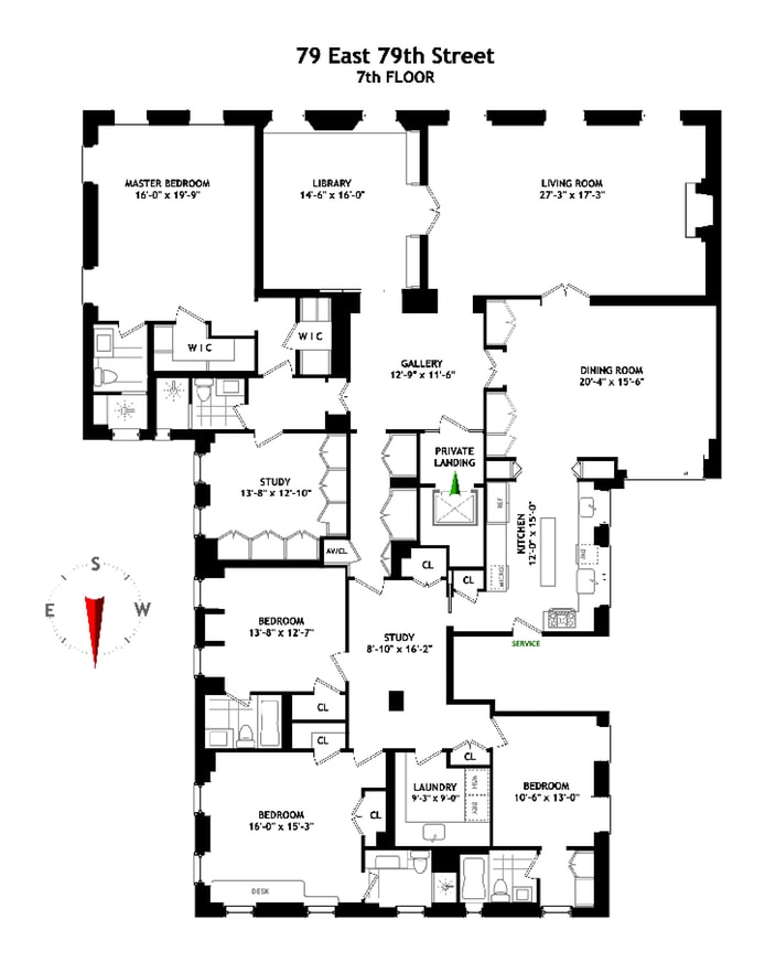 Floorplan for 79 East 79th Street, 7THFL