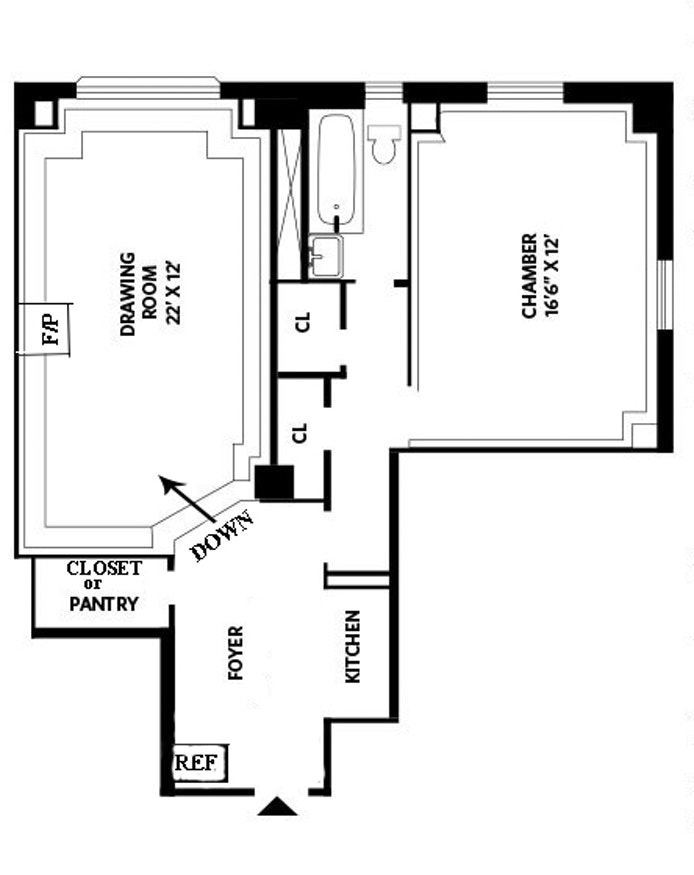 Floorplan for 25 Central Park West, 6H