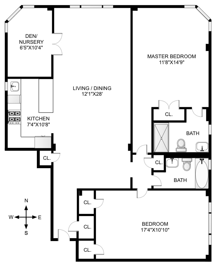 Floorplan for 130 8th Avenue, 5C