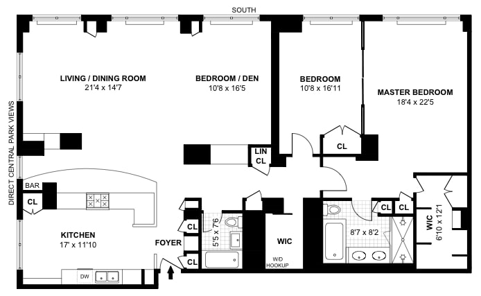 Floorplan for 20 West 64th Street, 18RS