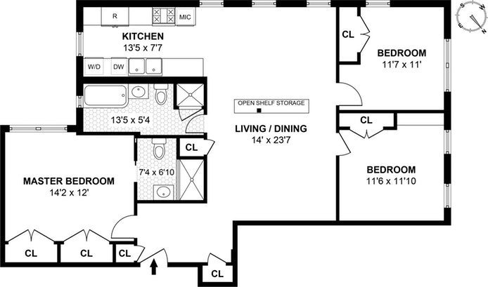 Floorplan for 451 Clinton Avenue, 5B