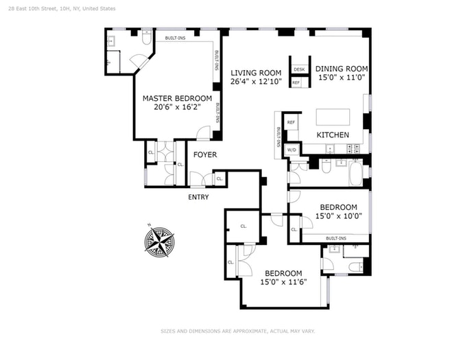 Floorplan for 28 East 10th Street, 10H