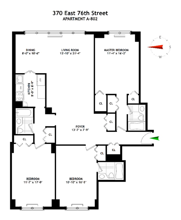 Floorplan for 370 East 76th Street, A802