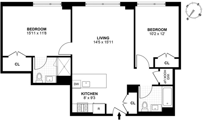 Floorplan for 34 -32 35th Street, 5E