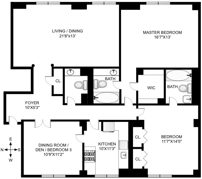 Floorplan for 188 East 70th Street, 17A