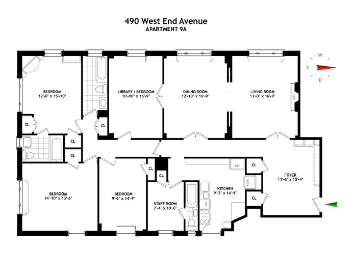 Floorplan for 490 West End Avenue, 9A
