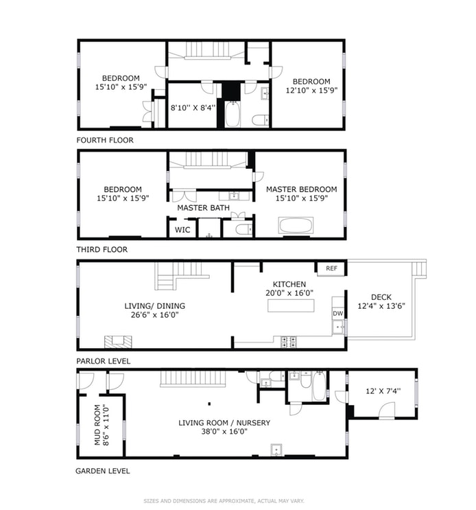 Floorplan for Elegantly Restored Brooklyn Brownstone