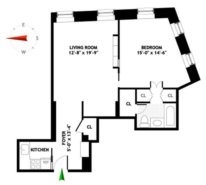 Floorplan for 99 Bank Street, 4J