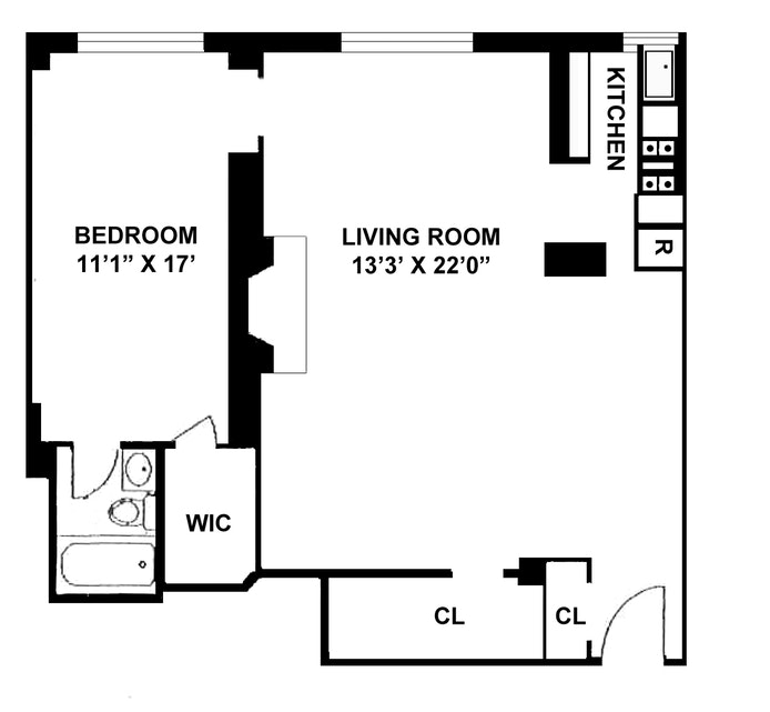 Floorplan for 2 Horatio Street, 2J