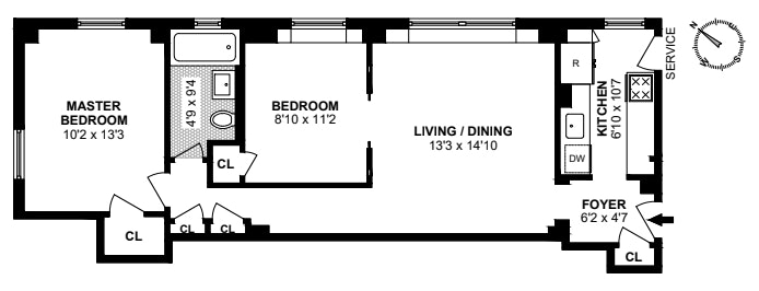 Floorplan for 264 Lexington Avenue, 6C