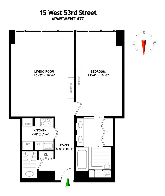 Floorplan for 15 West 53rd Street, 47C