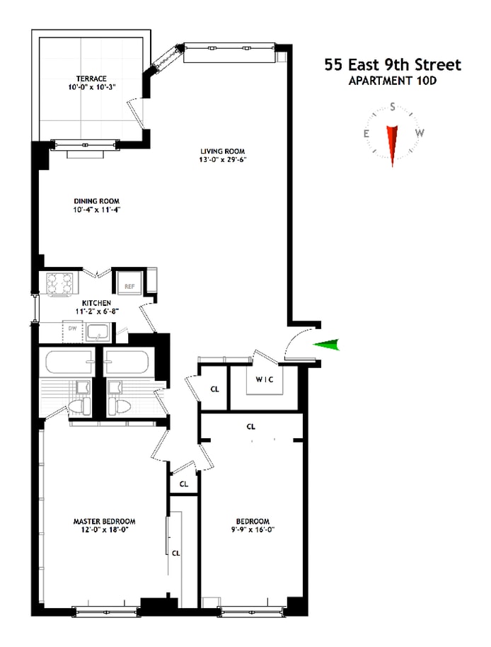 Floorplan for 55 East 9th Street, 10D