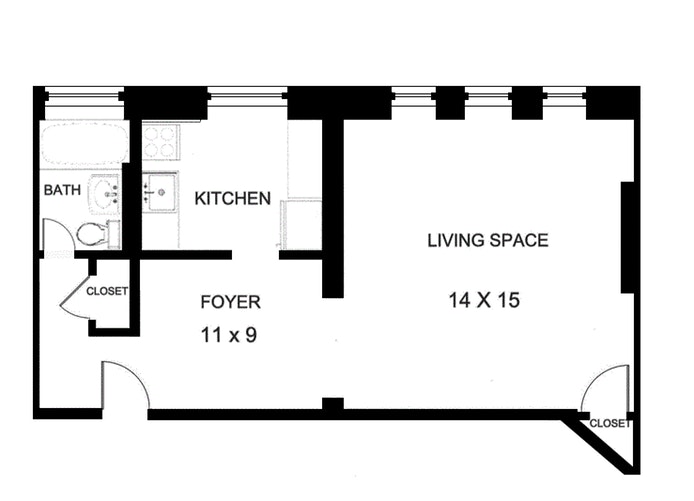 Floorplan for 60 West 76th Street, 7G
