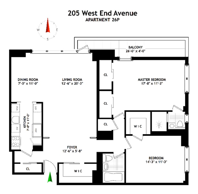Floorplan for 205 West End Avenue, 26P