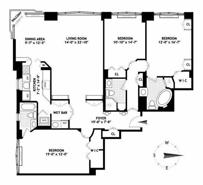 Floorplan for 203 East 72nd Street, 24B