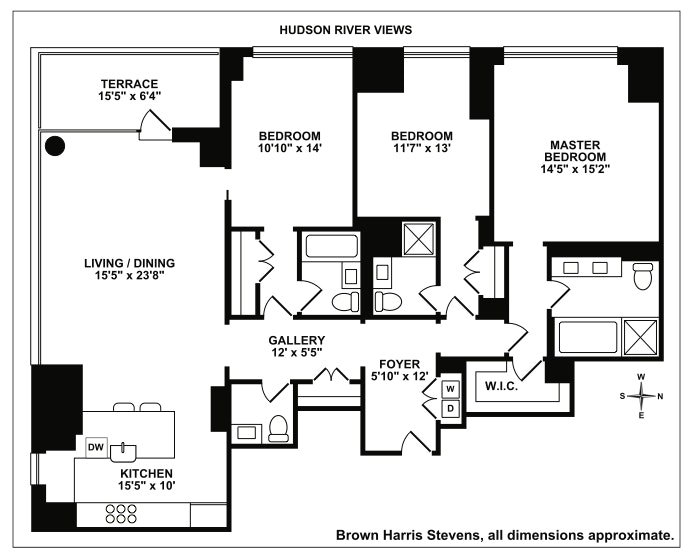 Floorplan for 60 Riverside Boulevard, 2703