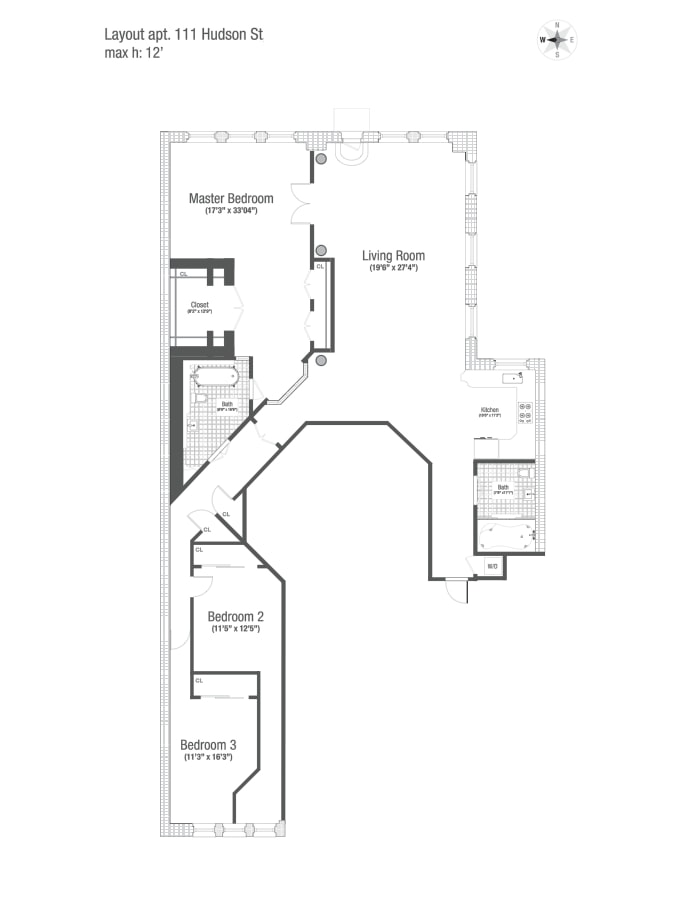 Floorplan for 111 Hudson Street, 2FLR