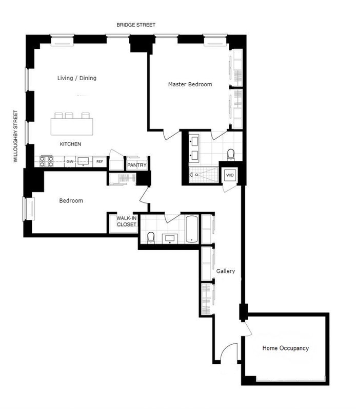 Floorplan for 365 Bridge Street, 5C