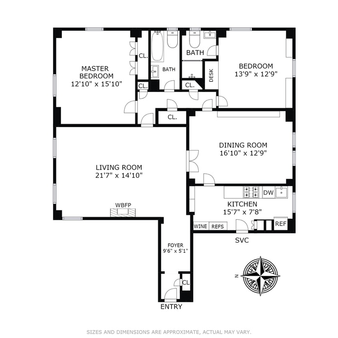 Floorplan for 935 Park Avenue, 4B