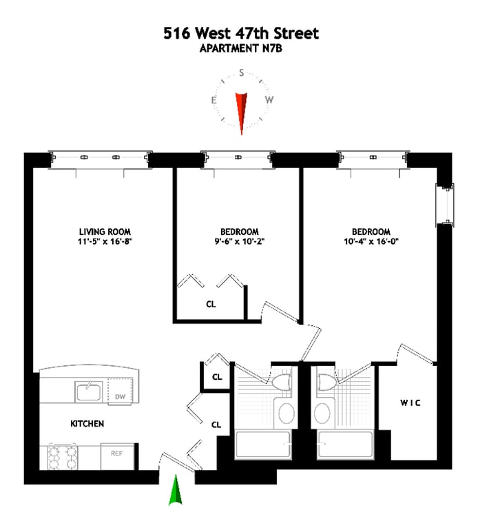 Floorplan for 516 West 47th Street, N7B