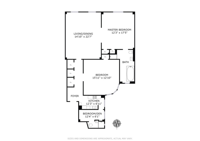 Floorplan for 105 West 72nd Street, 7B