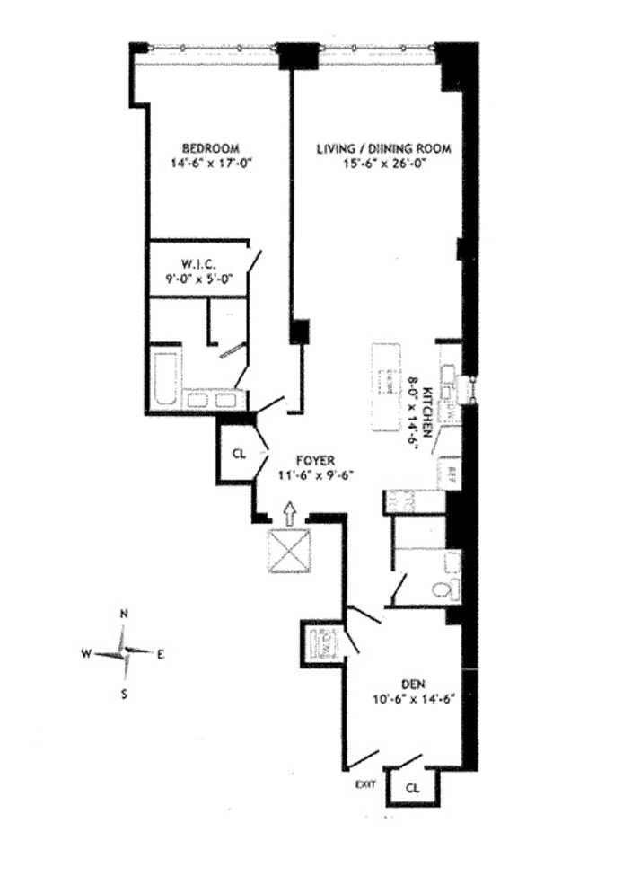 Floorplan for 43 West 64th Street, 6D