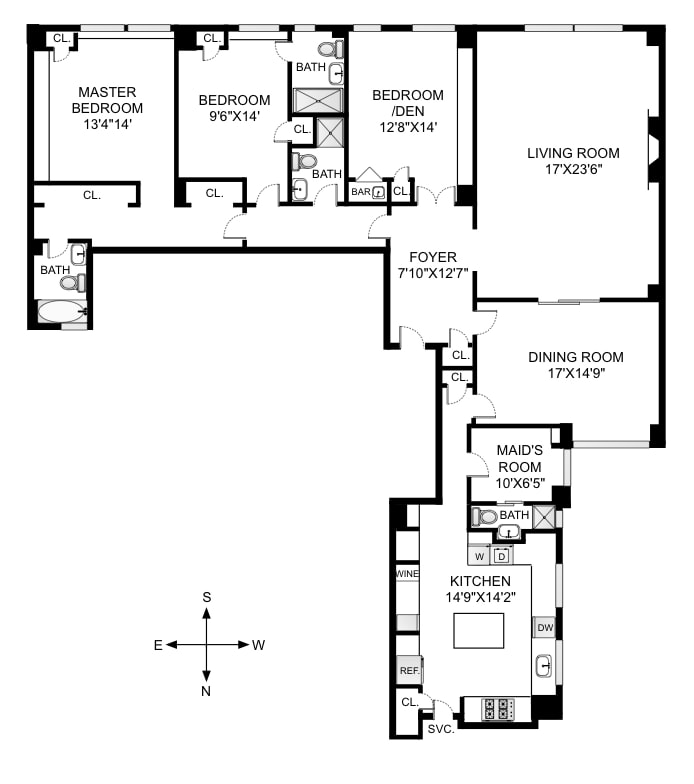 Floorplan for 55 East 72nd Street, 2S