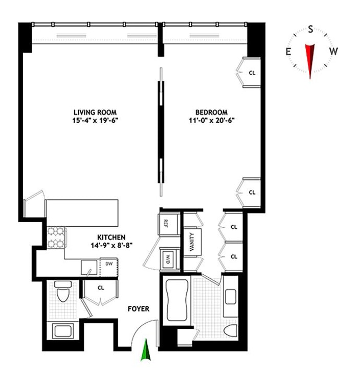 Floorplan for 15 West 53rd Street, 32C