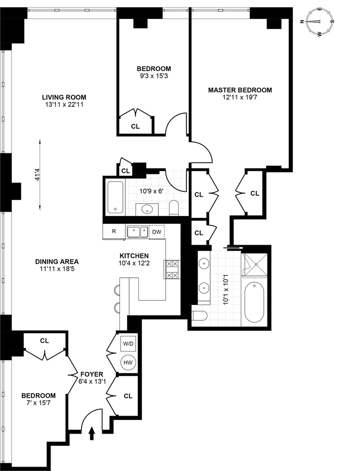 Floorplan for 25 North Moore Street, 9C