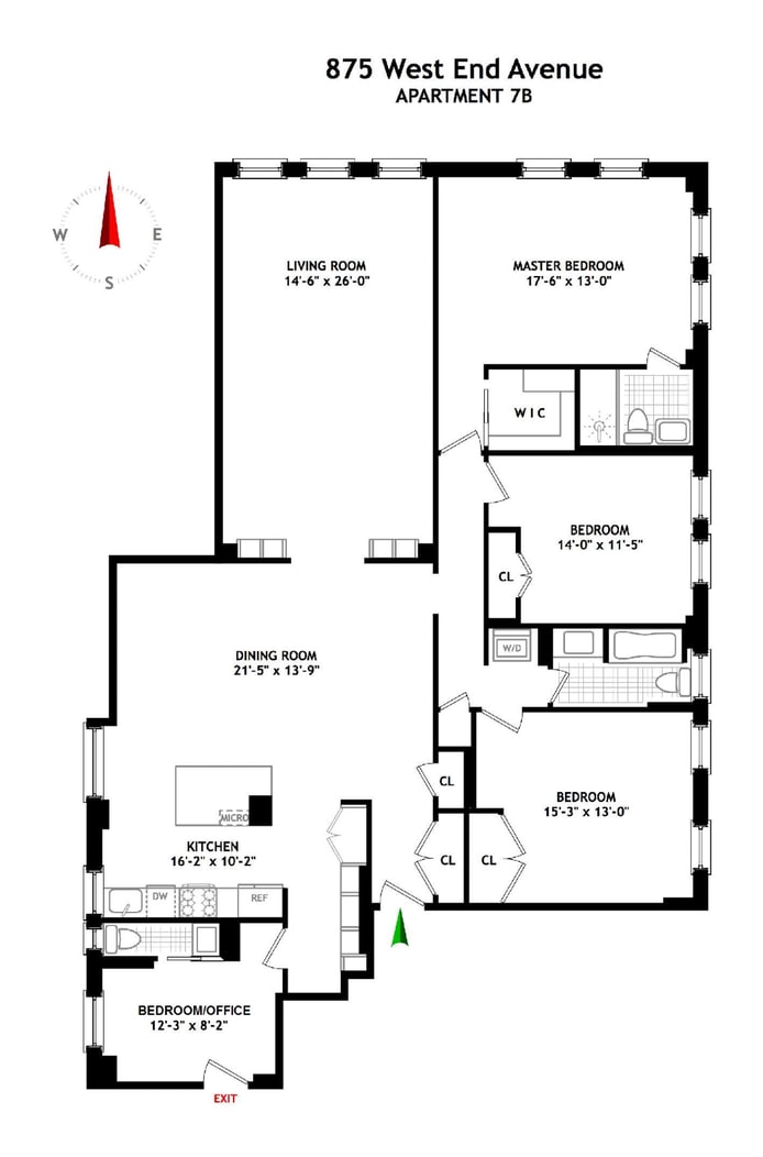 Floorplan for 875 West End Avenue