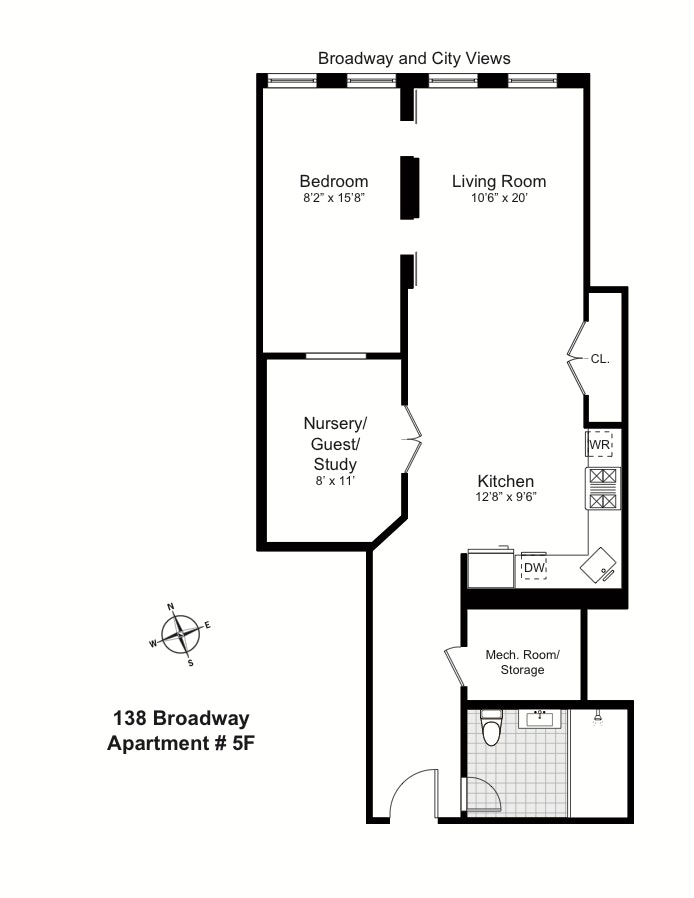 Floorplan for 138 Broadway, 5F