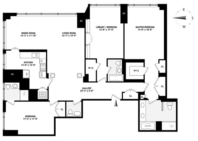 Floorplan for 1 Central Park West, 38A