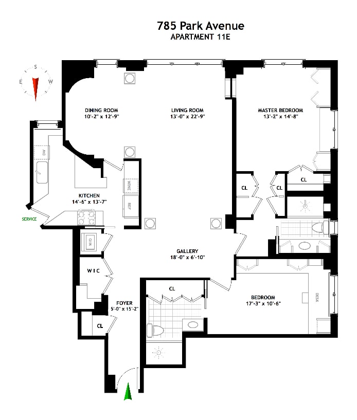 Floorplan for 785 Park Avenue, 11E