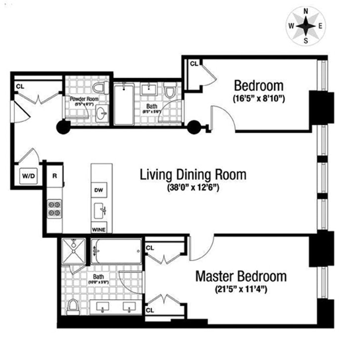 Floorplan for 260 Park Avenue South, 9H