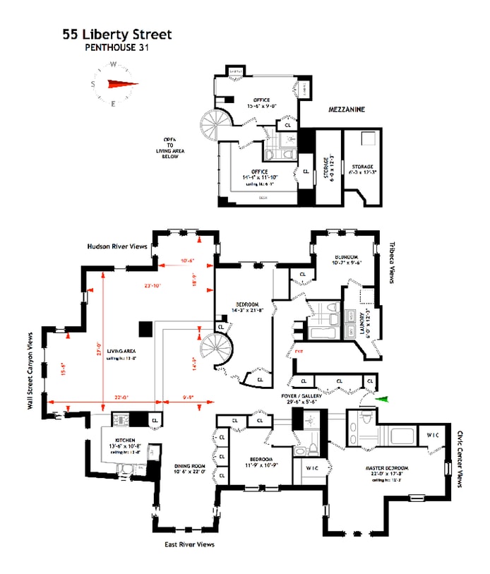 Floorplan for 55 Liberty Street, PH31