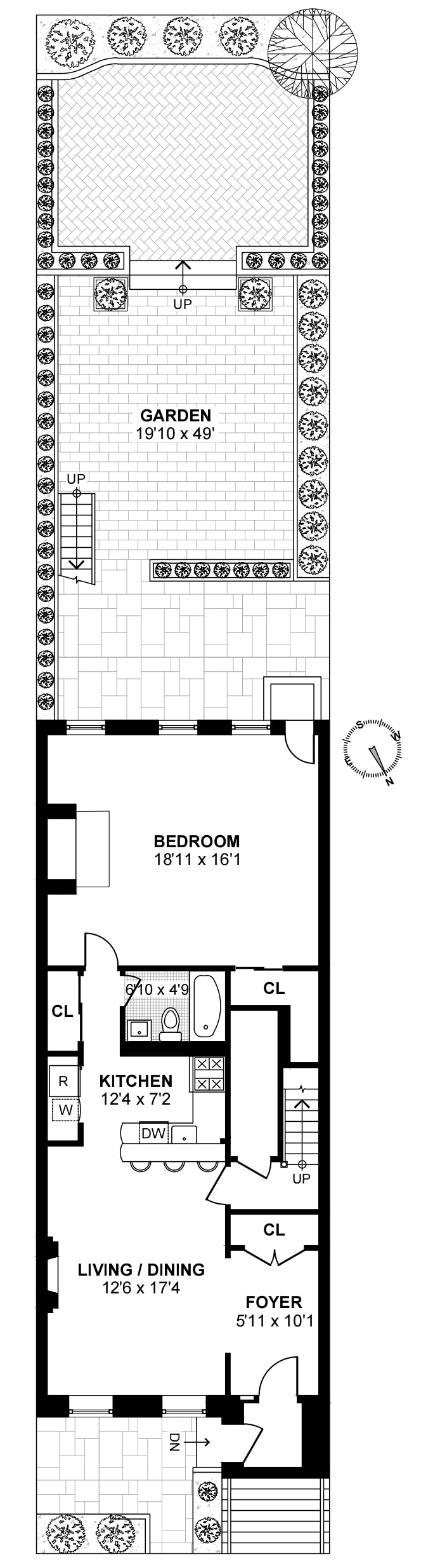 Floorplan for 428 West 44th Street, GARDEN