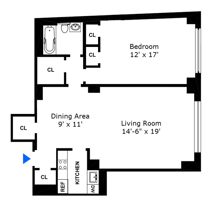 Floorplan for 166 East 63rd Street, 16K