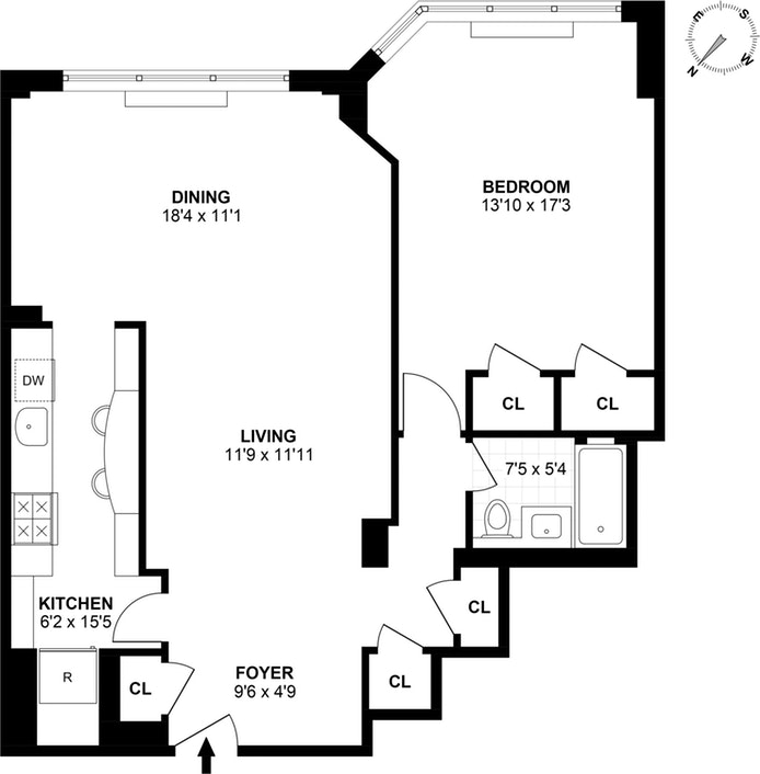 Floorplan for 20 Sutton Place South, 17B