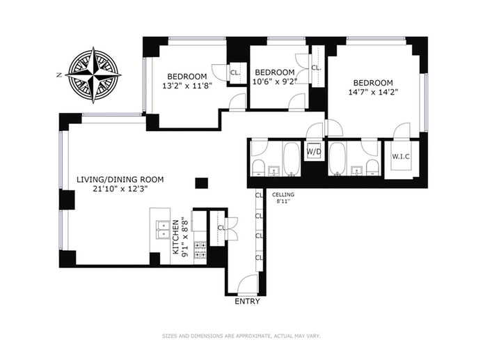 Floorplan for 1485 Fifth Avenue, 10C