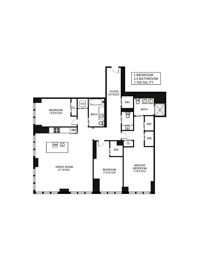 Floorplan for 3-Bedroom In Boerum Hill