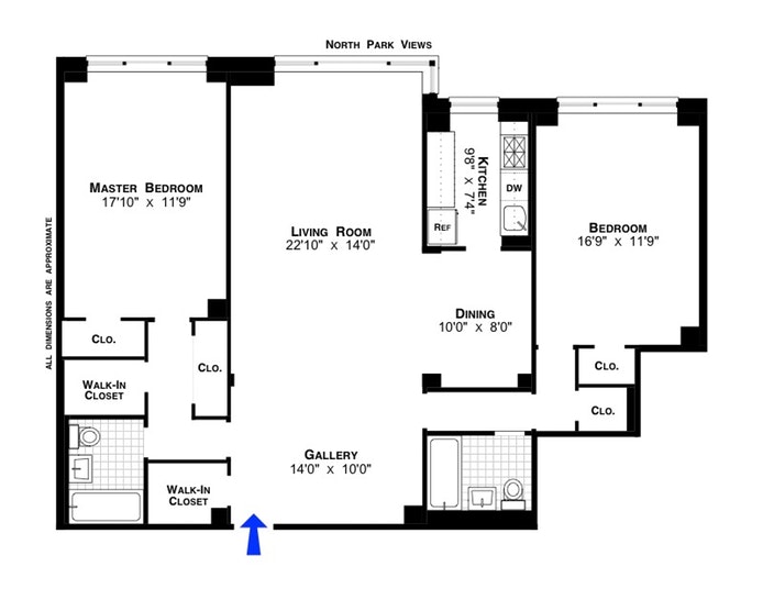 Floorplan for 25 Sutton Place South, 2E