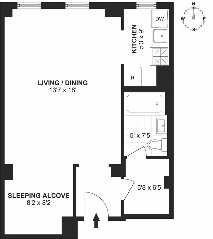 Floorplan for 405 West 23rd Street, 16L